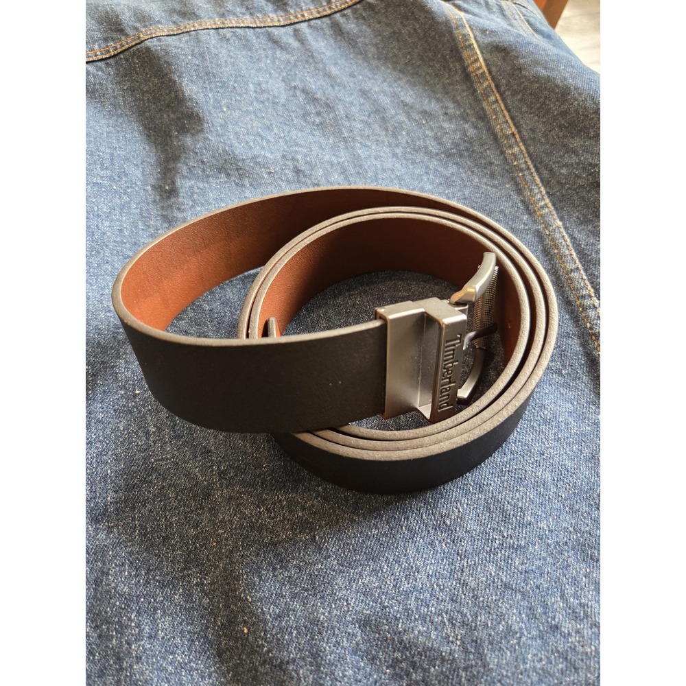 Timberland Reversible Black & Brown Leather Belt - Men's Size 44 - Picture 3 of 10